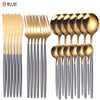 24pcs Gold Dinnerware Set Stainless Steel