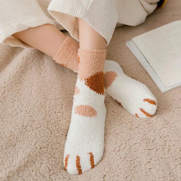 Fuzzy Cat Paw Socks