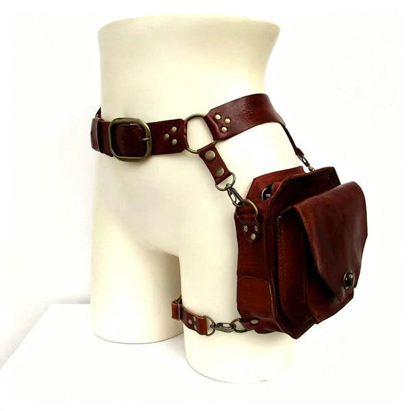 Medieval Leather Belt Pouch Bag