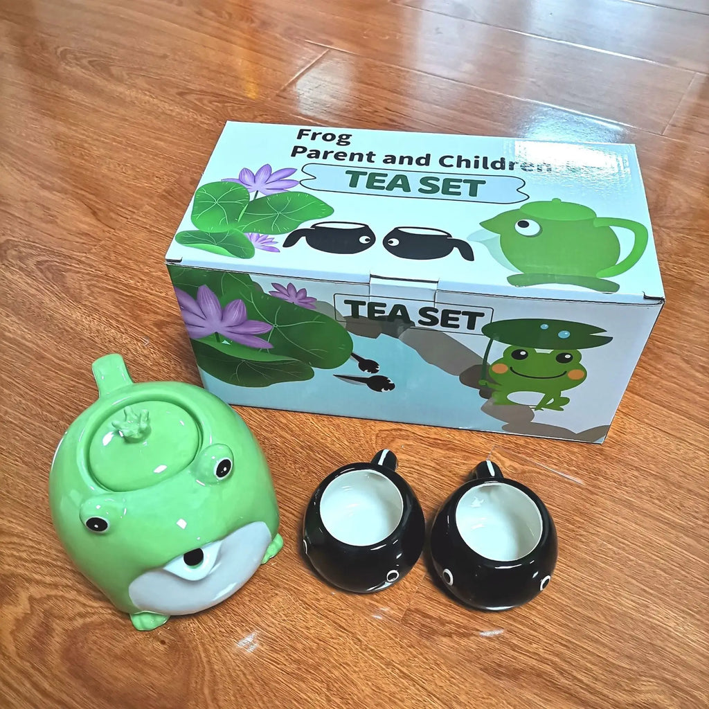 Porcelain Frog with Tadpole Cups Tea Set™ | StarkTrends