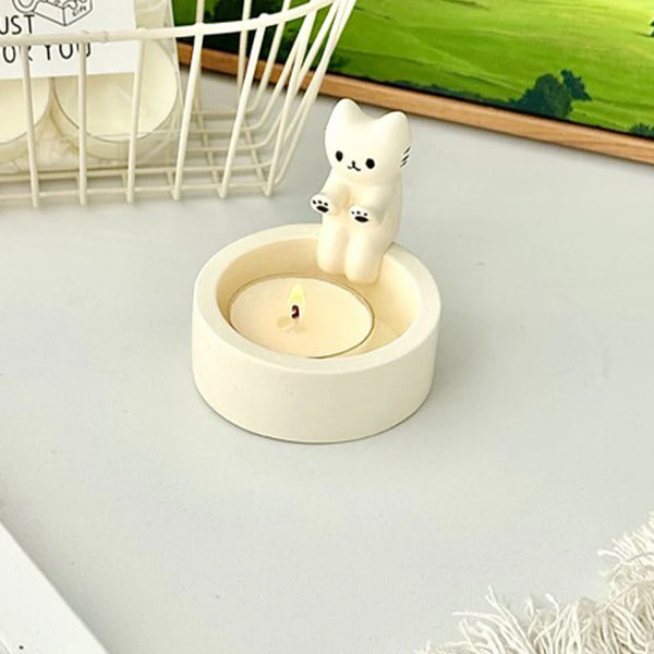 Kitten Hand Warming Candle Holder