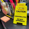 Caution Overstimulated Desk Sign