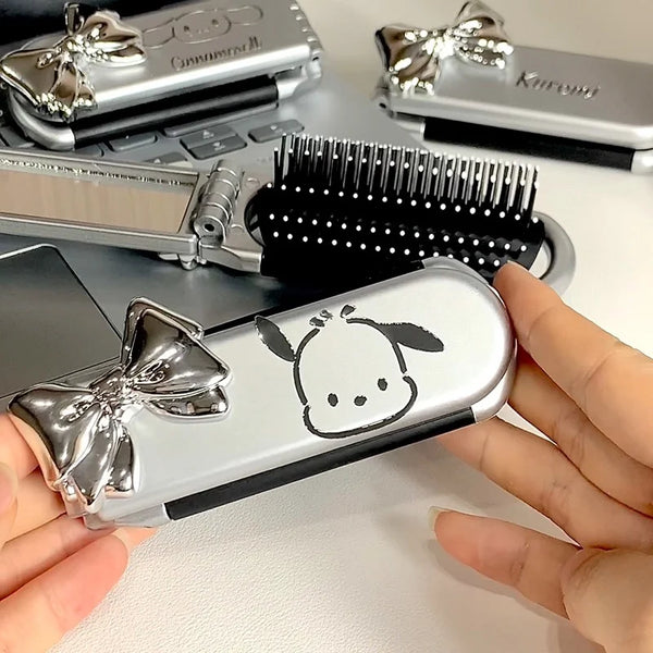 Folding Hair Comb Hair Styling With Mirror