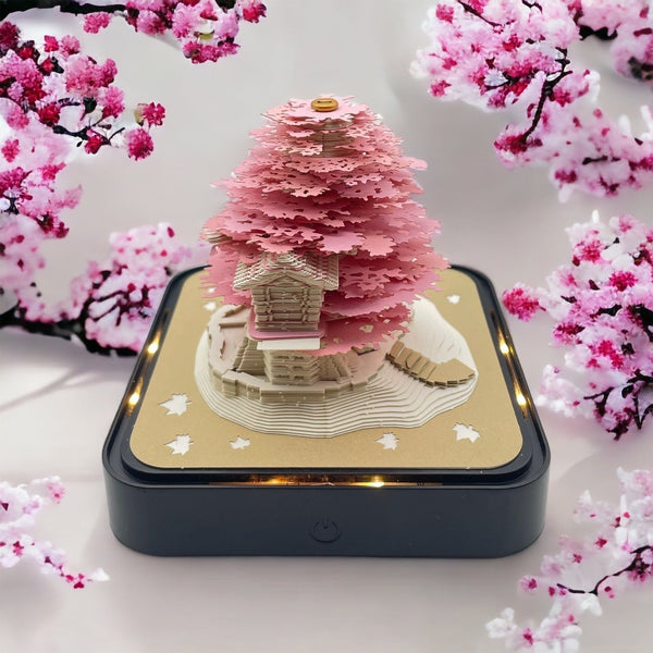 3D Three-dimensional Sakura Tree (With Light & Calender 2023)