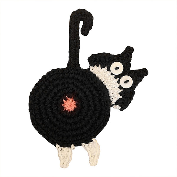 Knitted Cat Shape Cup Coaster