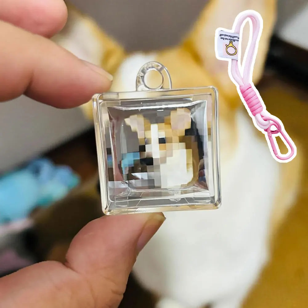 Clear Acrylic Mosaic Pixel Keychain | StarkTrends