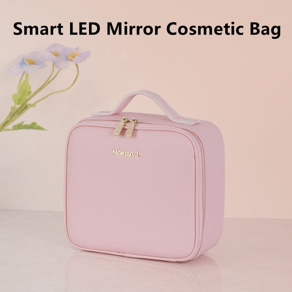 Makeup Organizer Bag With LED Mirror