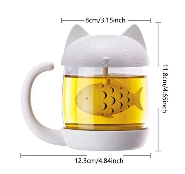 Cat Shaped Fibre Glass Cup Tea Infuser