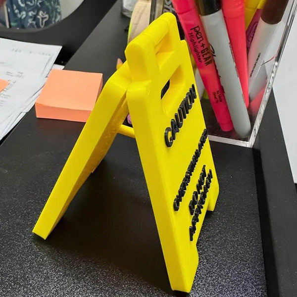 Caution Overstimulated Desk Sign