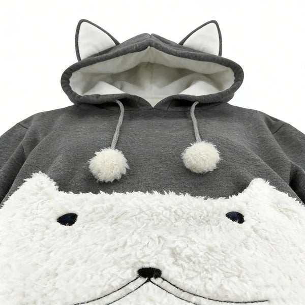 Warm Thick Fleece Unisex Hoodie Winter Breathable Streetwear Pullover With Pet Carrier Pocket For Small Dog Cat Men Women