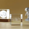 3D Moon Crystal Glass Cube