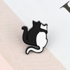 Hugging Black And White Cat Enamel Pin