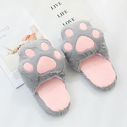 Fuzzy Paw Plush Slippers