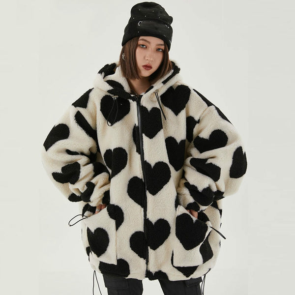 Heart Hooded Cotton Coat