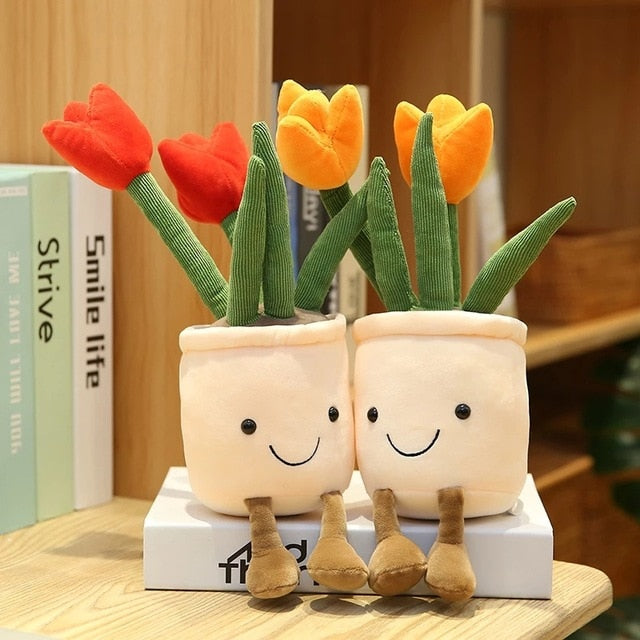 tulips and succulents Lifelike Tulip & Succulent Plush Plants