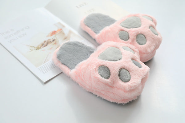 Fuzzy Paw Plush Slippers