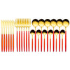 24pcs Gold Dinnerware Set Stainless Steel